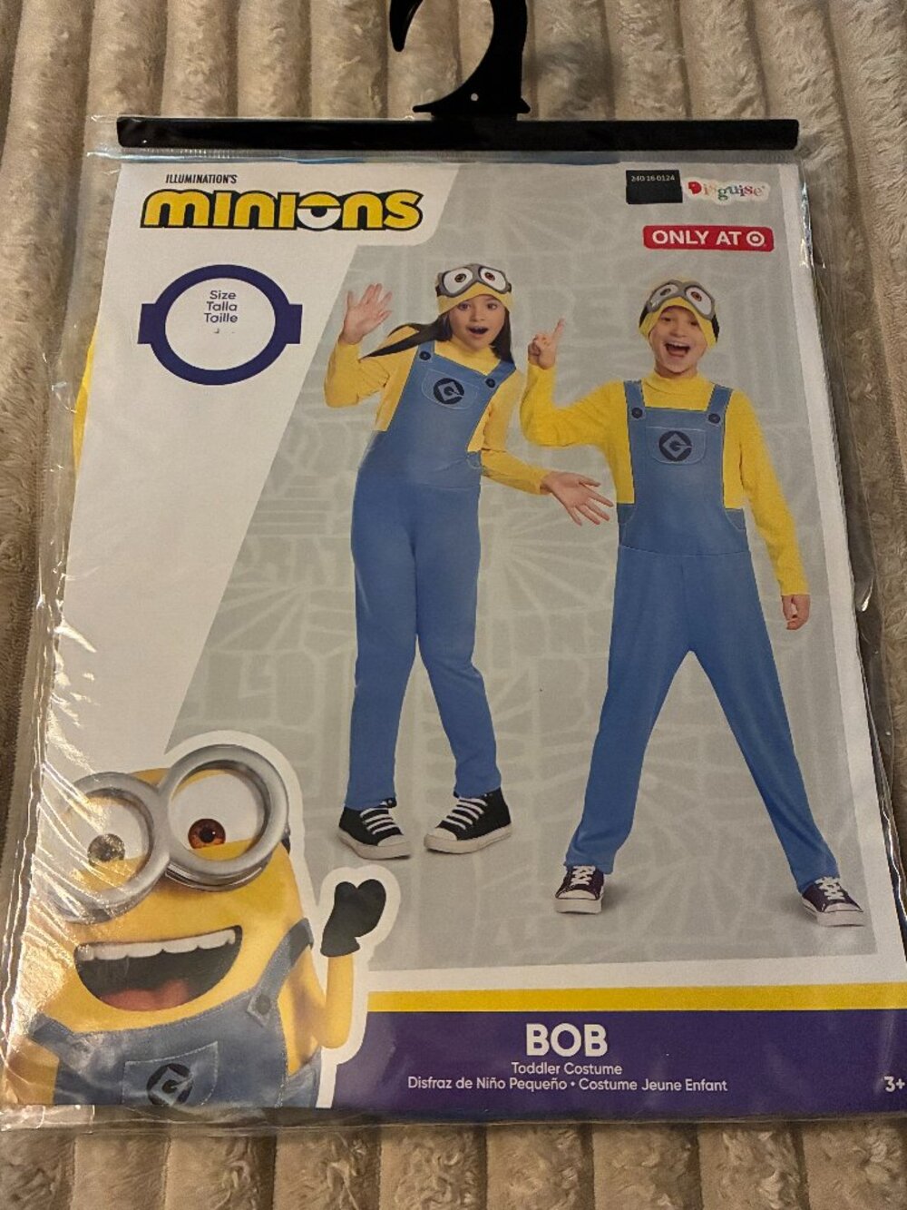 MINIONS BOB COSTUME-TODDLER SIZE 3T-4T-NWT!